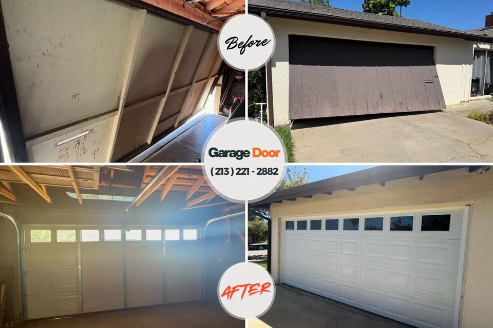 Before and after: garage door repair Park Ridge, IL